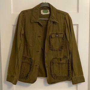 Anthropologie Ruffle Field Jacket